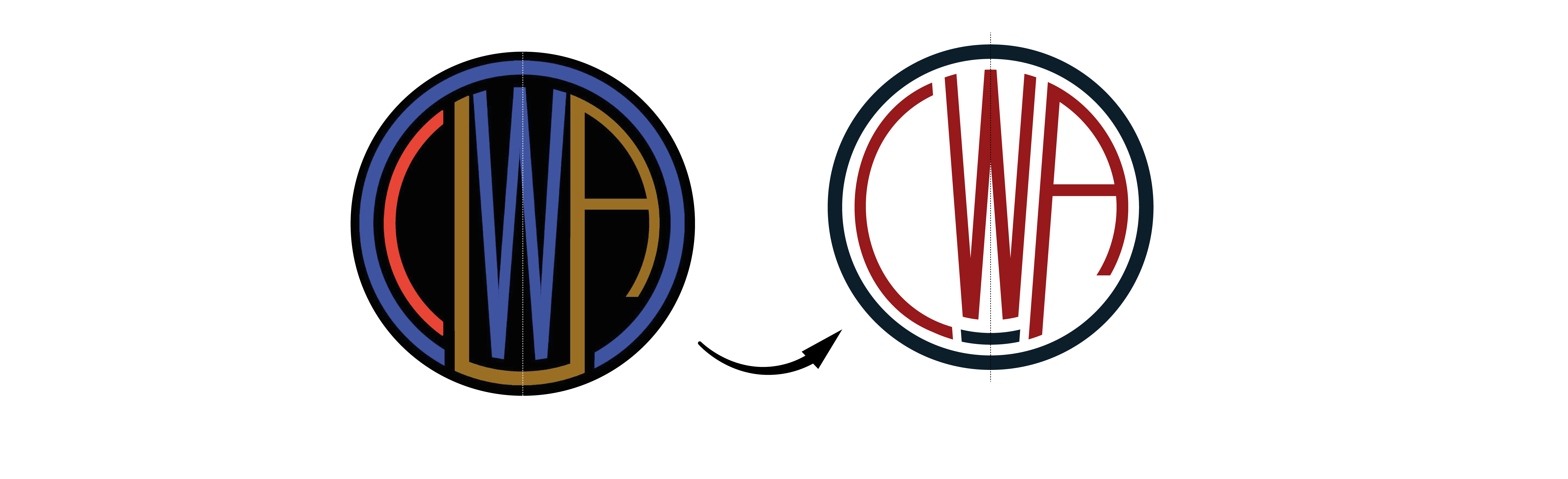 comparison between the previous logo, visualization of the errors and the rectified logo