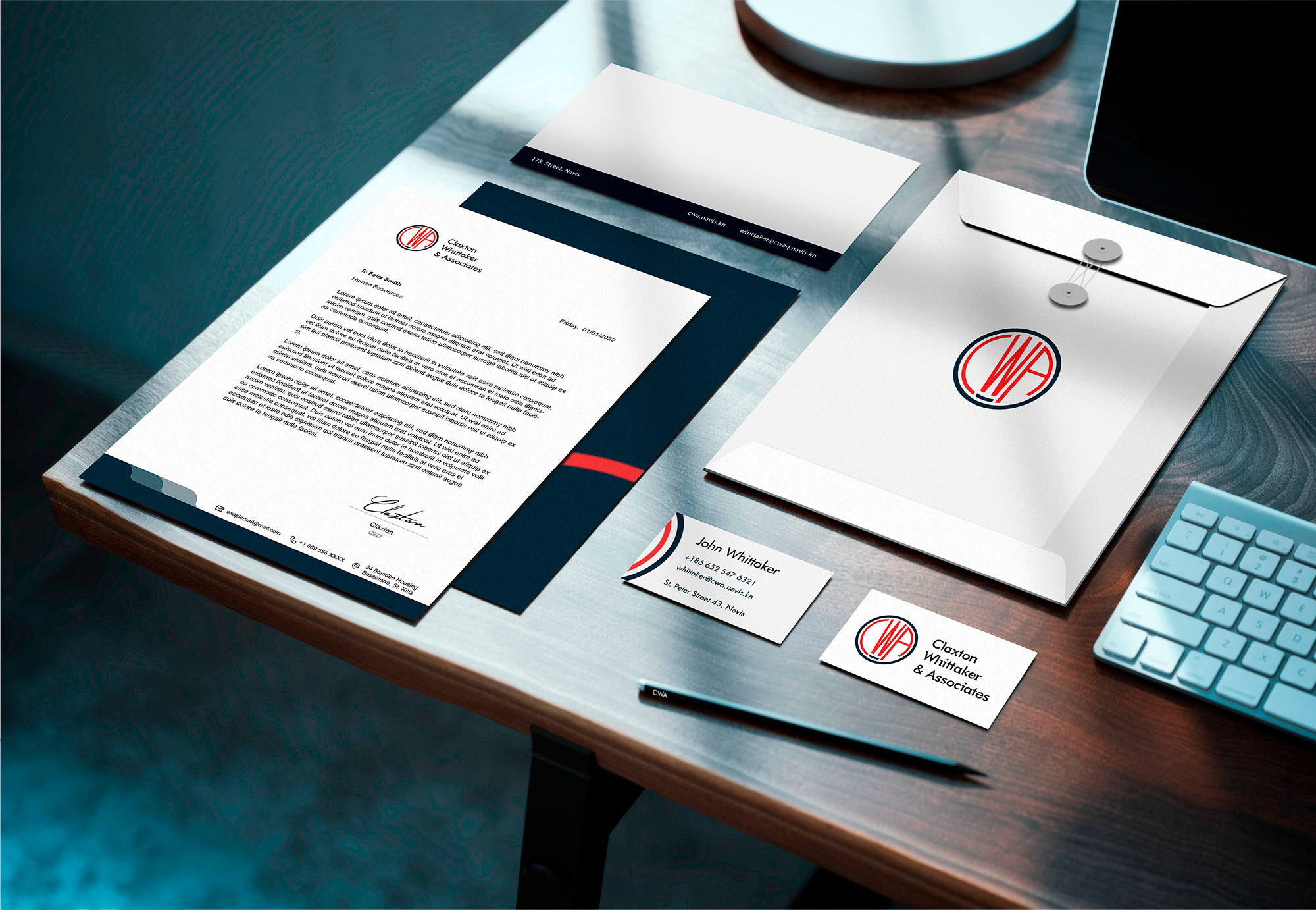 branded stationery on display